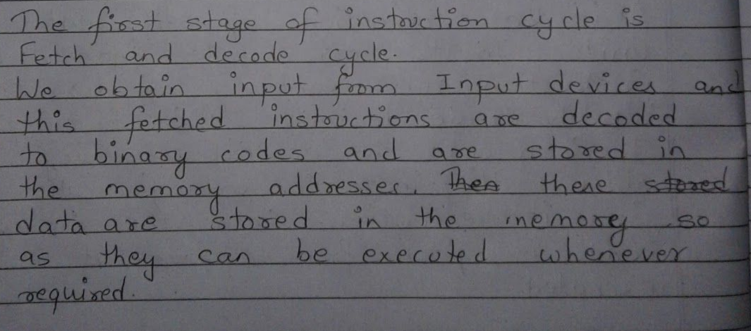 Original fetch and decode cycle explanation with corrections