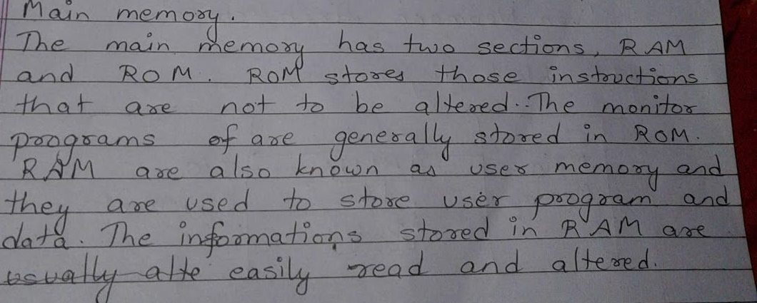 Original Main memory explanation with corrections