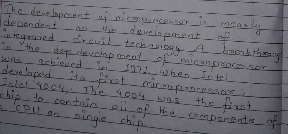 Original microprocessor development passage