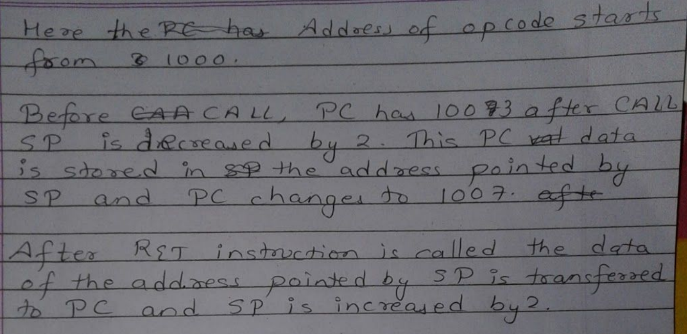 Original subroutine register calculation with handwritten corrections