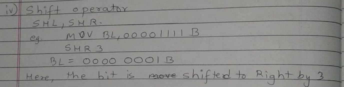 Shift operator and original calculation