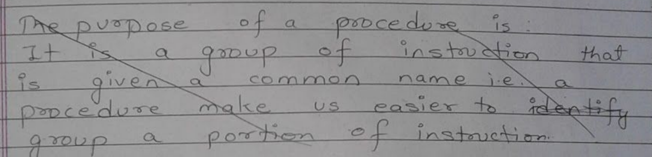 Original crossed-out procedure paragraph