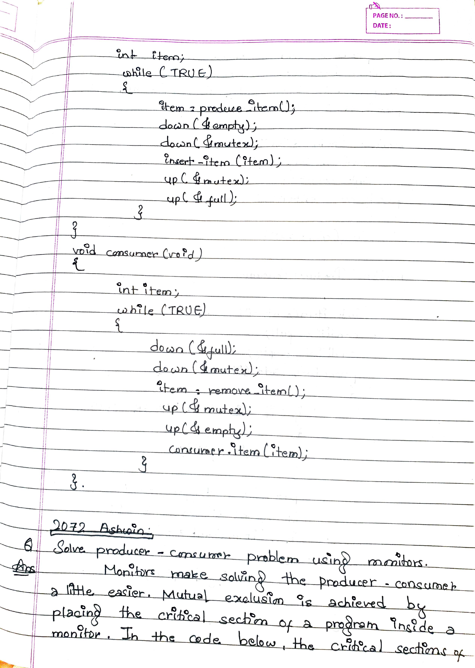 Producer–consumer semaphore solution, continuation