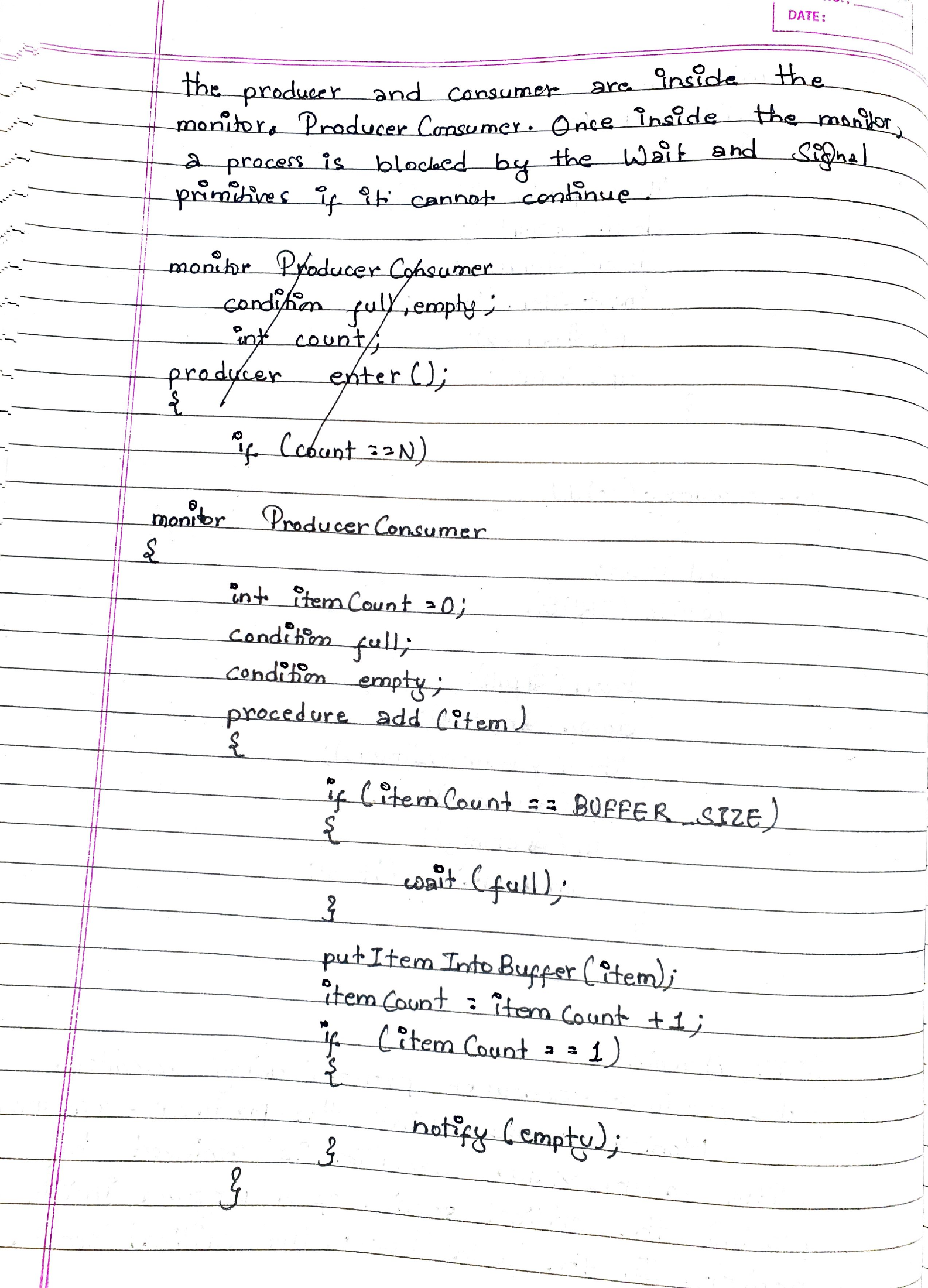 Original partial and complete monitor implementation