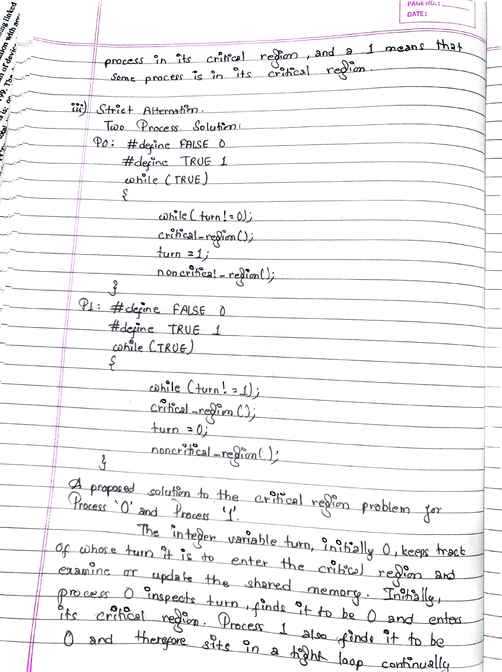 Strict-alternation code and explanation