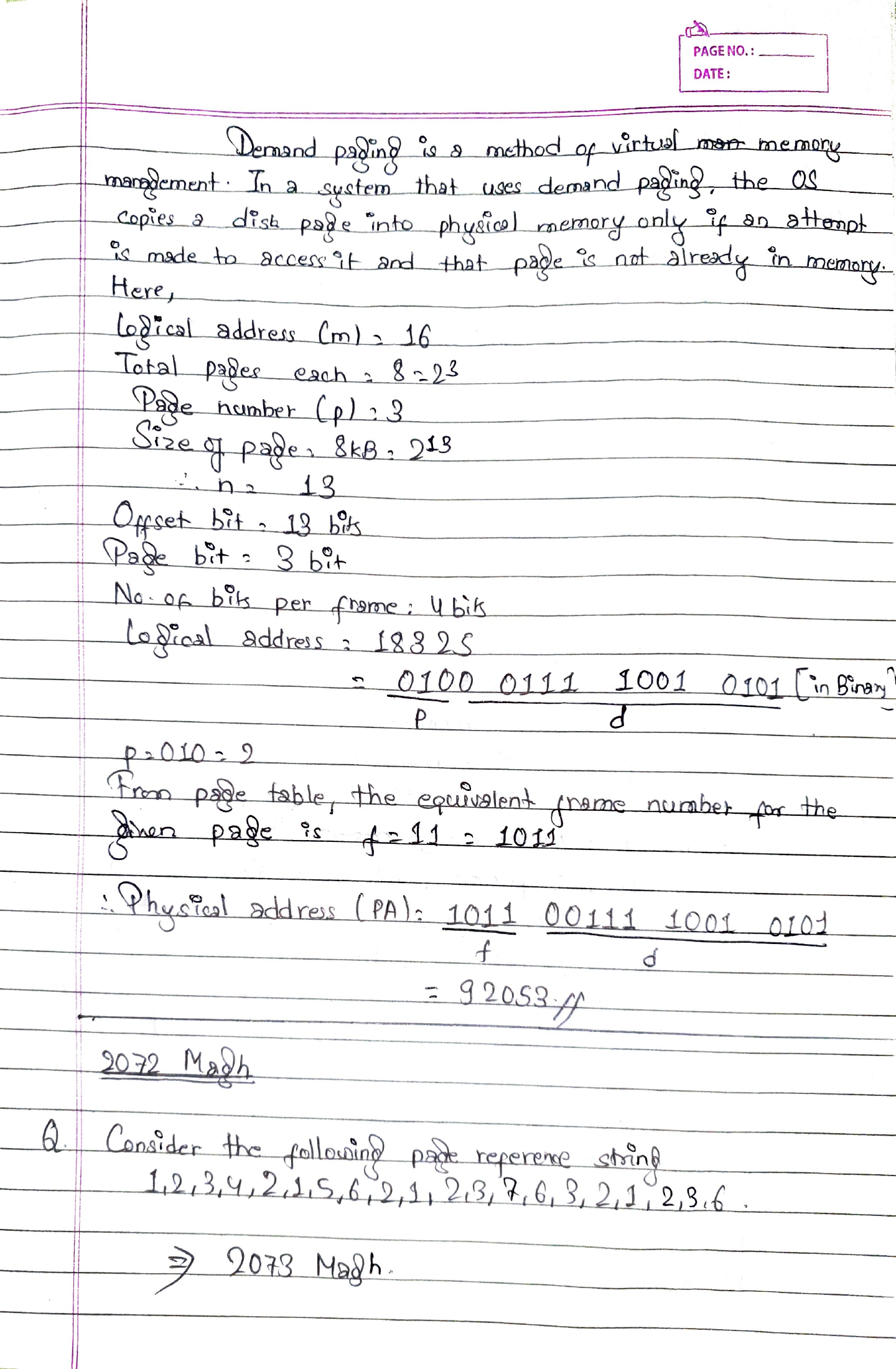 Original binary address-translation calculation