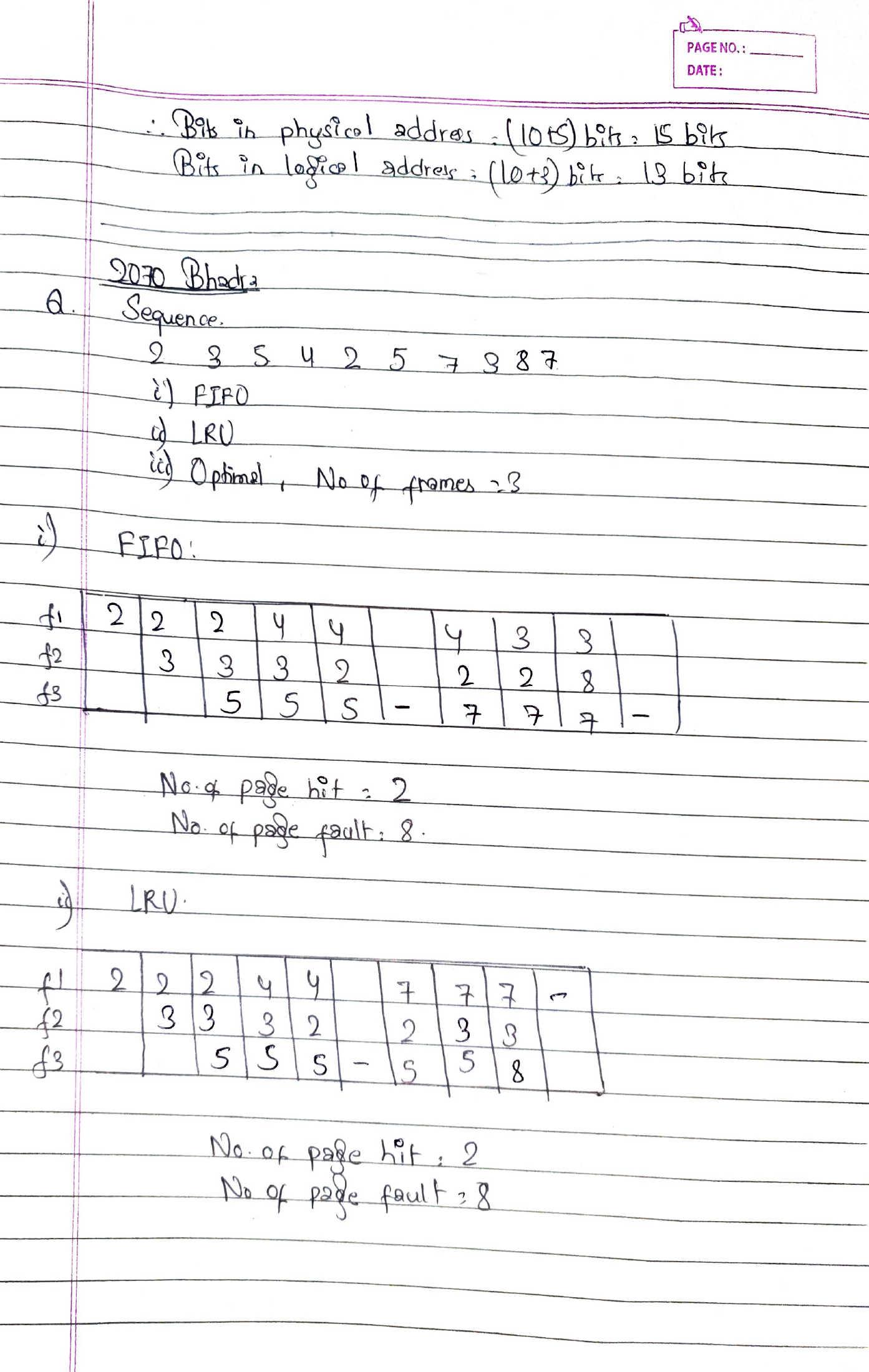 Address-size formulas and replacement question