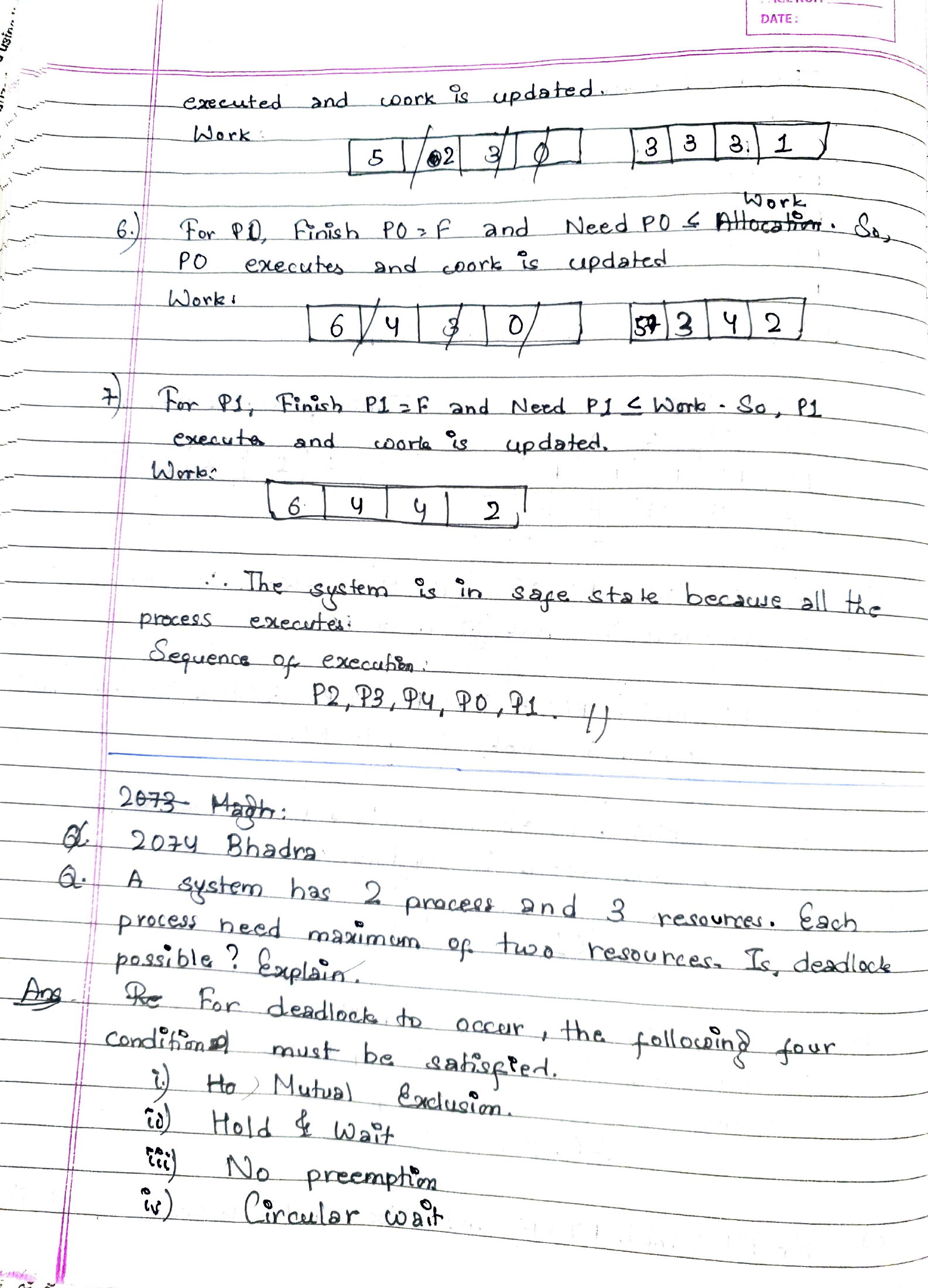 Safety sequence and following questions