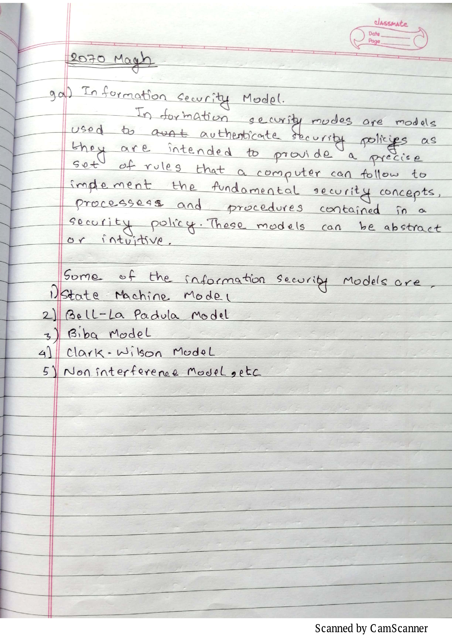 Original information-security-model answer